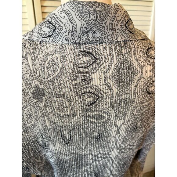 Essentials by Milano Black and White Paisley Blouse - Picture 5 of 8
